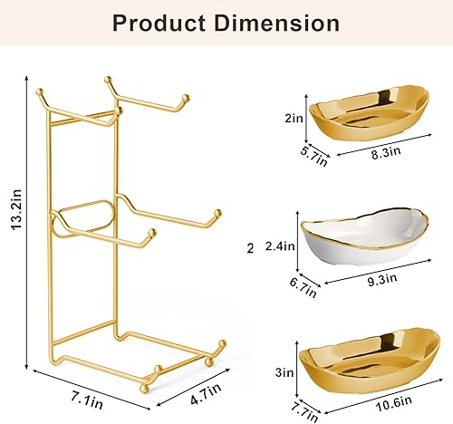Miniatura 2 de Cesta de frutas para encimera de cocina, estante de frutas de cerámica de 3 niveles, cuenco de frutas para frutas y verduras frescas, bandejas