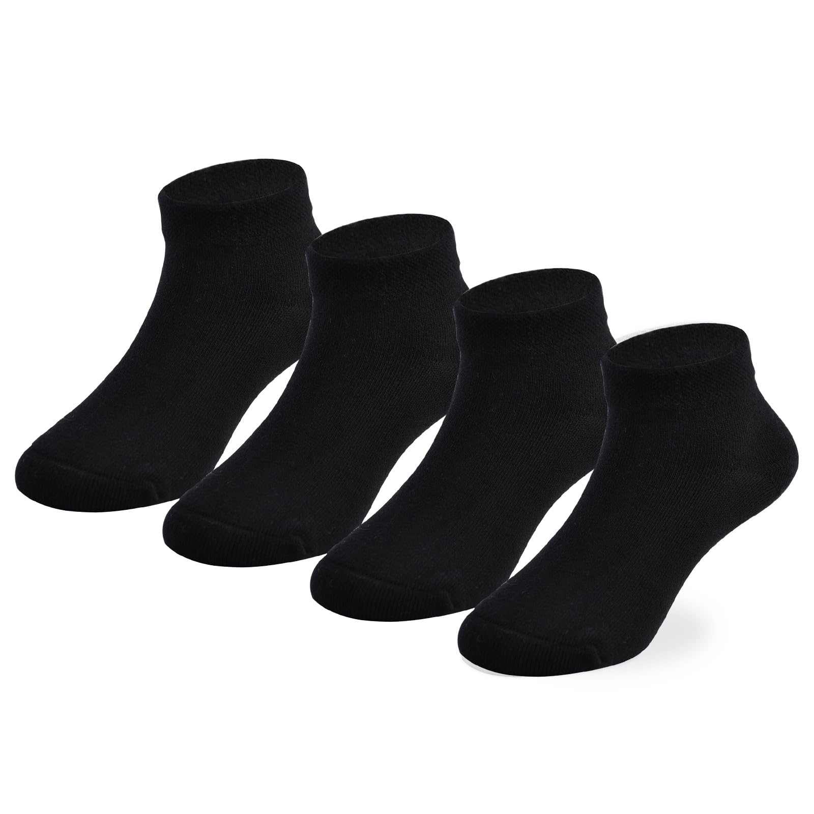 EPEIUS Kids' Low Cut Ankle Socks Cotton Seamless Toe Sport Athletic Socks for Boys Girls White Black Navy 4/8 Pack