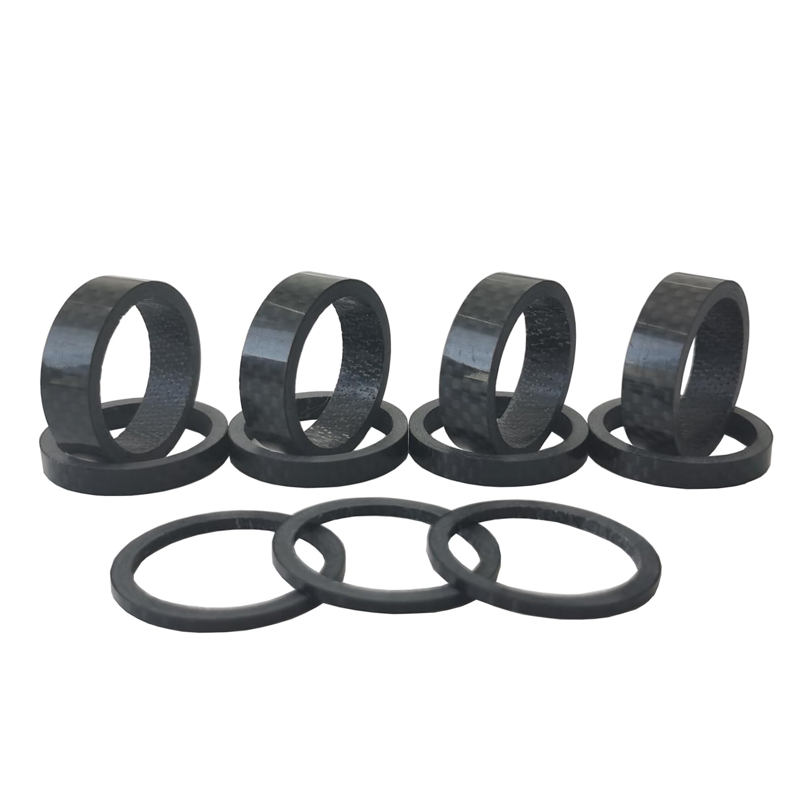 CDHPOWER 11 Pieces Bike Aluminum/Carbon Fiber Headset Spacer Bicycle 1-1/8 Inch 10mm 5mm 2mm