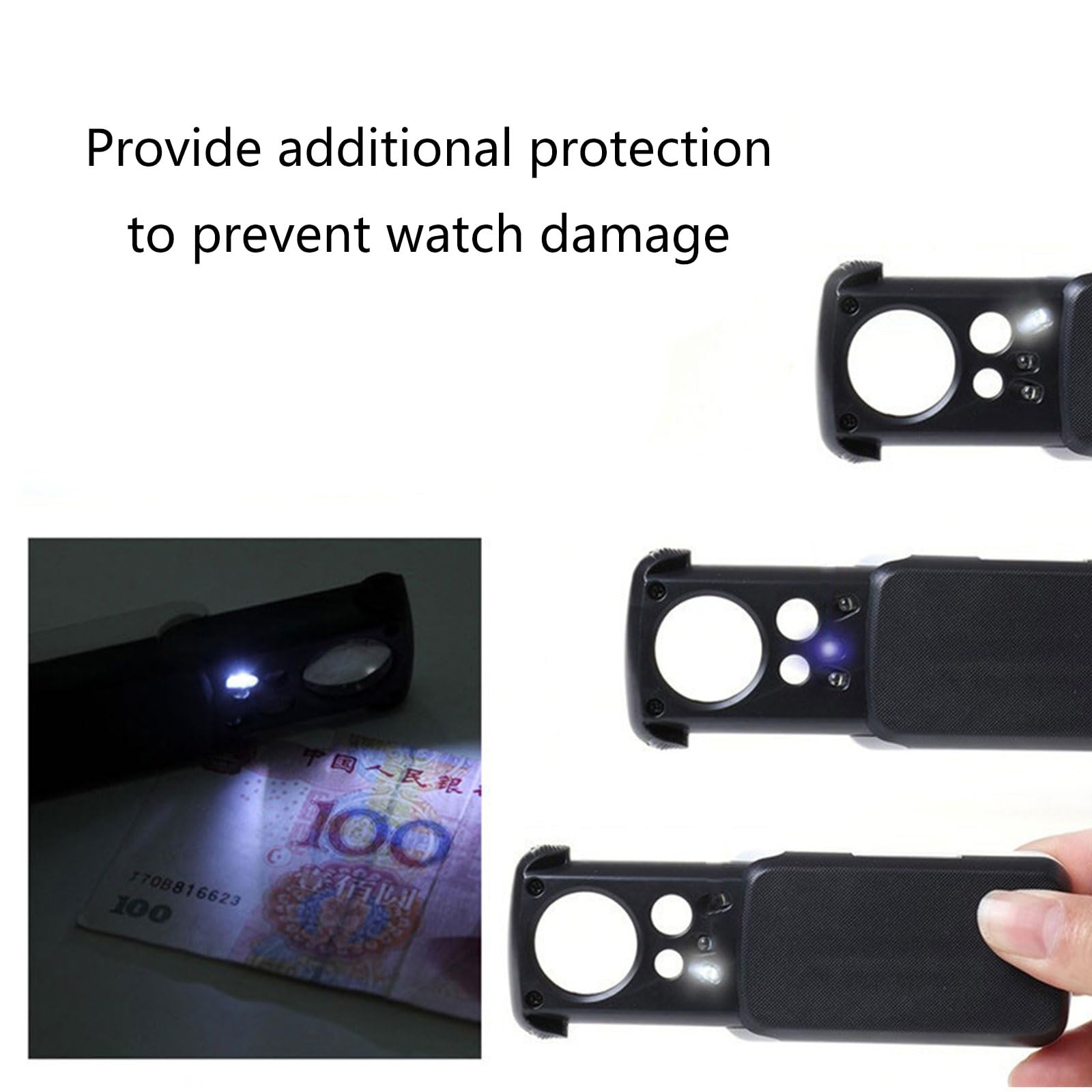 jiahesuw Easy Carry Jeweler Loupe with LED Light Pocket Size Stone Magnifier Small Jewelry Magnifier for Jewelry Coin & Stamps