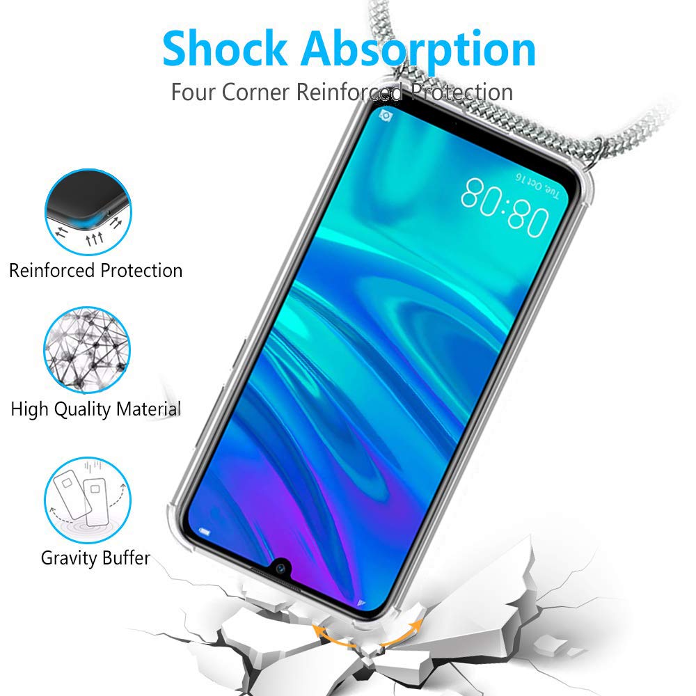 FMPCUON Cover Trasparente con Cordino Compatibile con Huawei P40 Caso