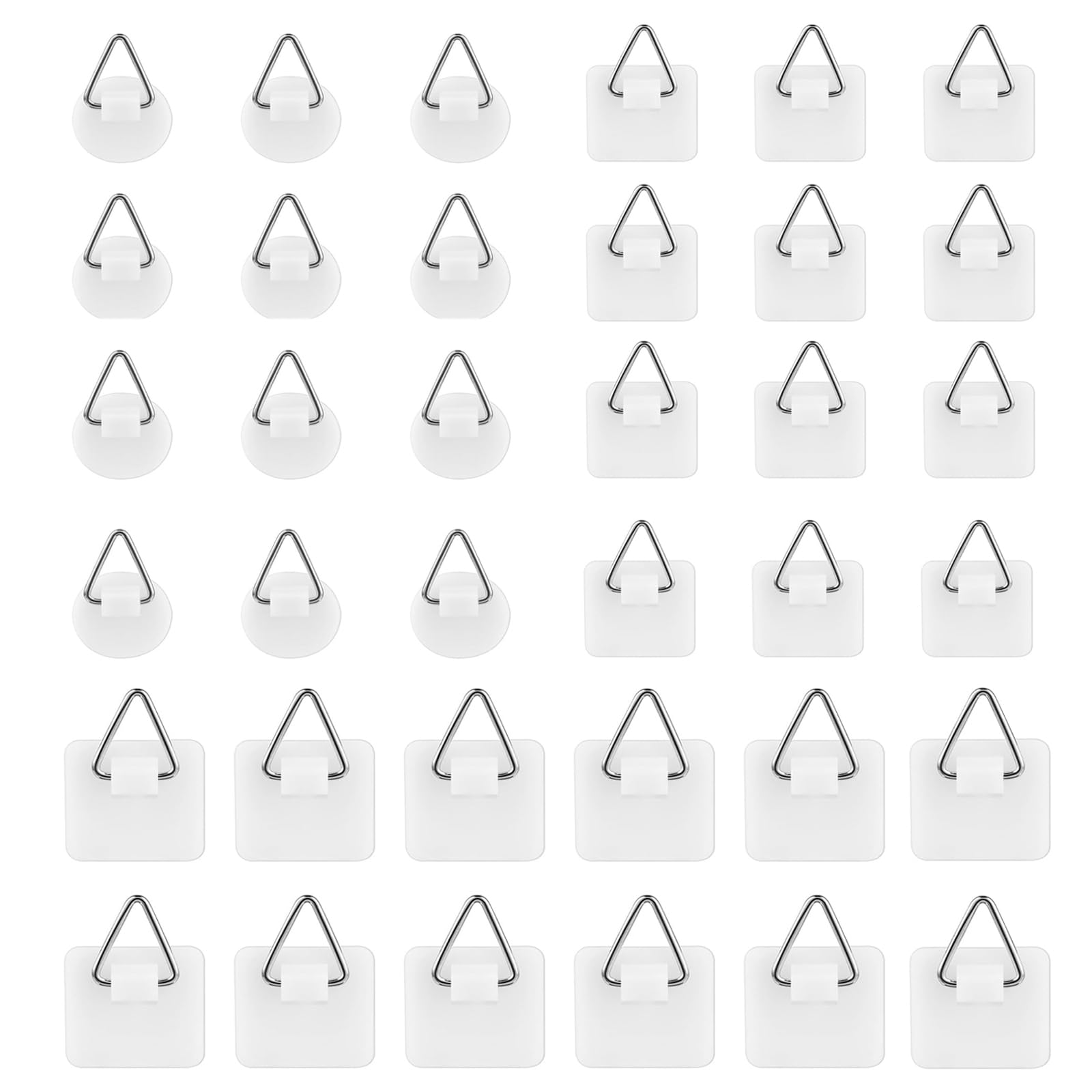 36 Stück Bildaufhänger zum Kleben Stark,Bilderhaken Selbstklebend Ohne Bohren Bilderhalter für Schwere Bilderrahmen,Leinwände,Dekoteller,Fotos Poster,Spiegel(Mehrere Größen,Bis 10kg)