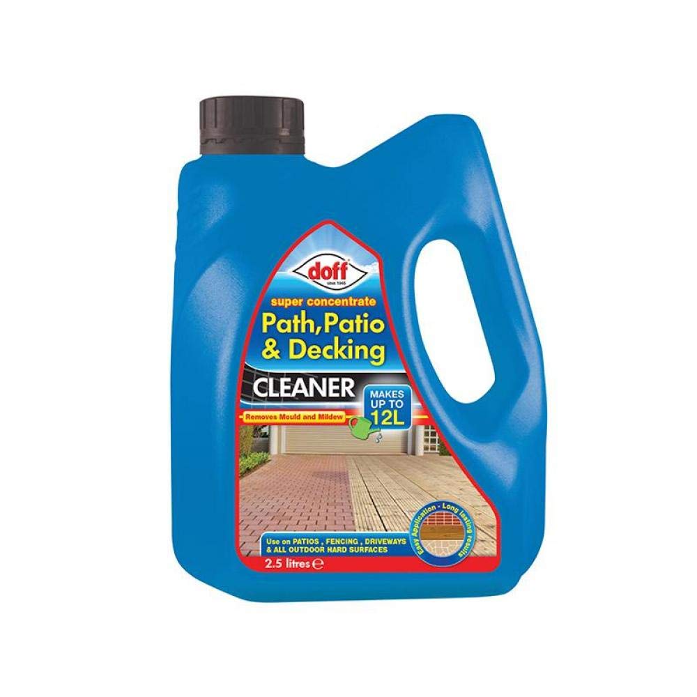 Doff Super Concentrate Path, Patio and Decking Cleaner – 2.5 Litres Concentrate – Multi-Surface Cleaner Garden & Driveways – Powerful Disinfectant & Algae Remover