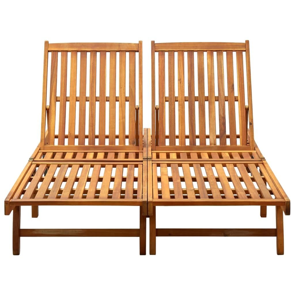 vidaXL Tumbonas 2 Personas Hamaca Doble Cama Salón Diván Asiento Piscina Playa Jardín Patio Terraza Balcón Exterior Muebles Madera Maciza de Acacia
