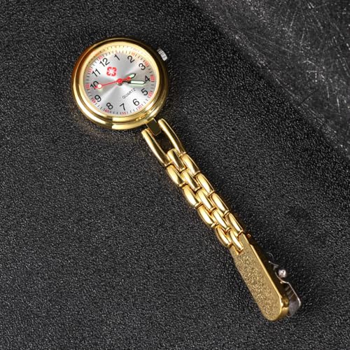 Reloj de bolsillo para enfermeras con movimiento de cuarzo preciso y hebilla dorada DOITOOL 4