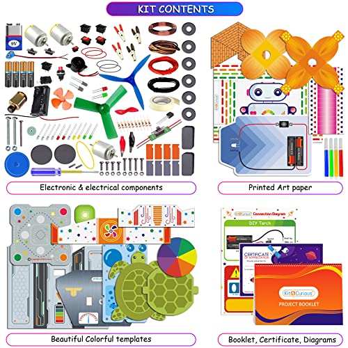 Image of Kit4Curious 100 DIY Projects + 13 Activities - Science & Fun Innovation kit - STEAM Learning Hobby Science Exploration Toy - Smart Educational Gift for Boys and Girls