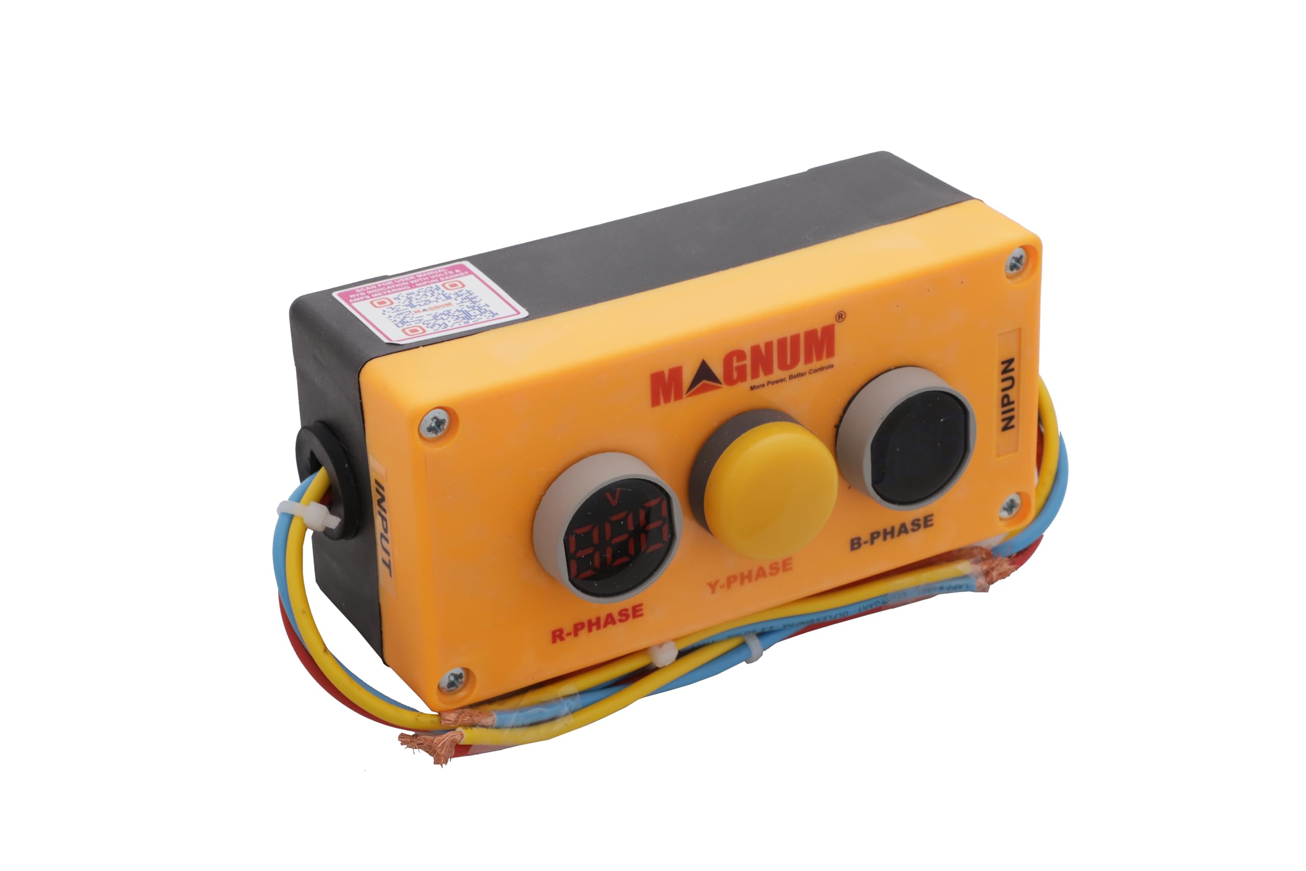 Magnum Metering Panel Digital A&V Metering & Phase Indications - Sanket Nipun, R-Phase Y-Phase B-Phase Display, Yellow (30 Amps)-picture-13