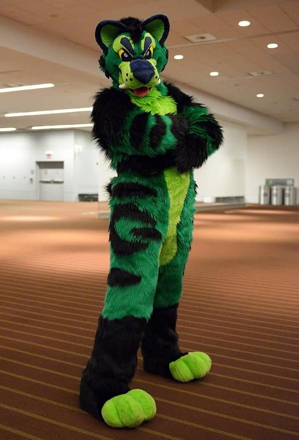 Green Huksy Dog Fursuit Fullsuit Teen Costumes Child Full Furry Suit Furries Anime Costume