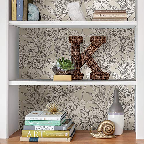 Nuwallpaper Nus3145 Grey Cayman Peel & Stick Wallpaper, Neutral #TOP4