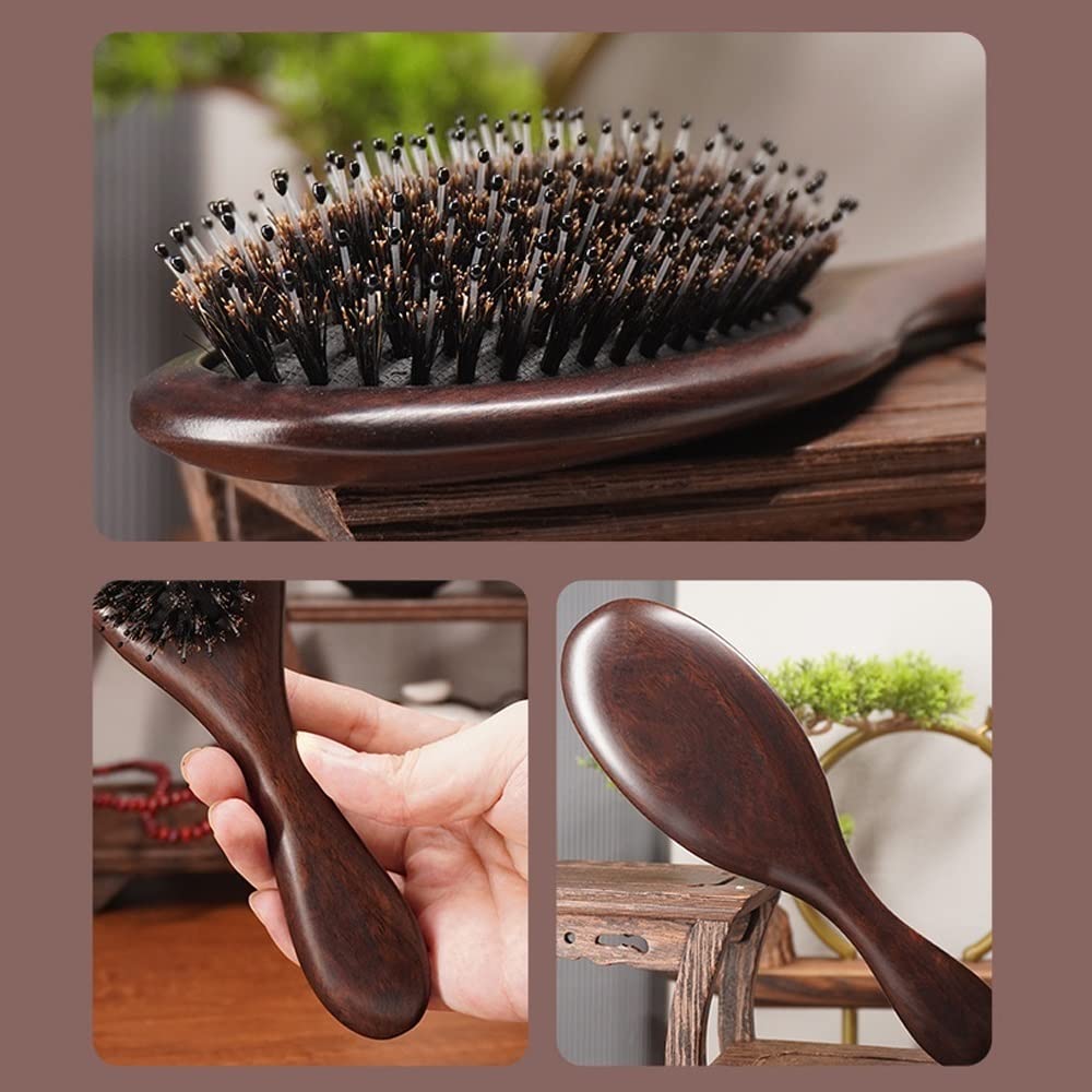 Cepillo de pelo, cepillo de cerdas de jabalí y nailon for cabello húmedo/seco, alisado, masaje, desenredado, cepillos de pelo de cerdas de jabalí for mujeres, hombres, niños, cepillo diario for mejora
