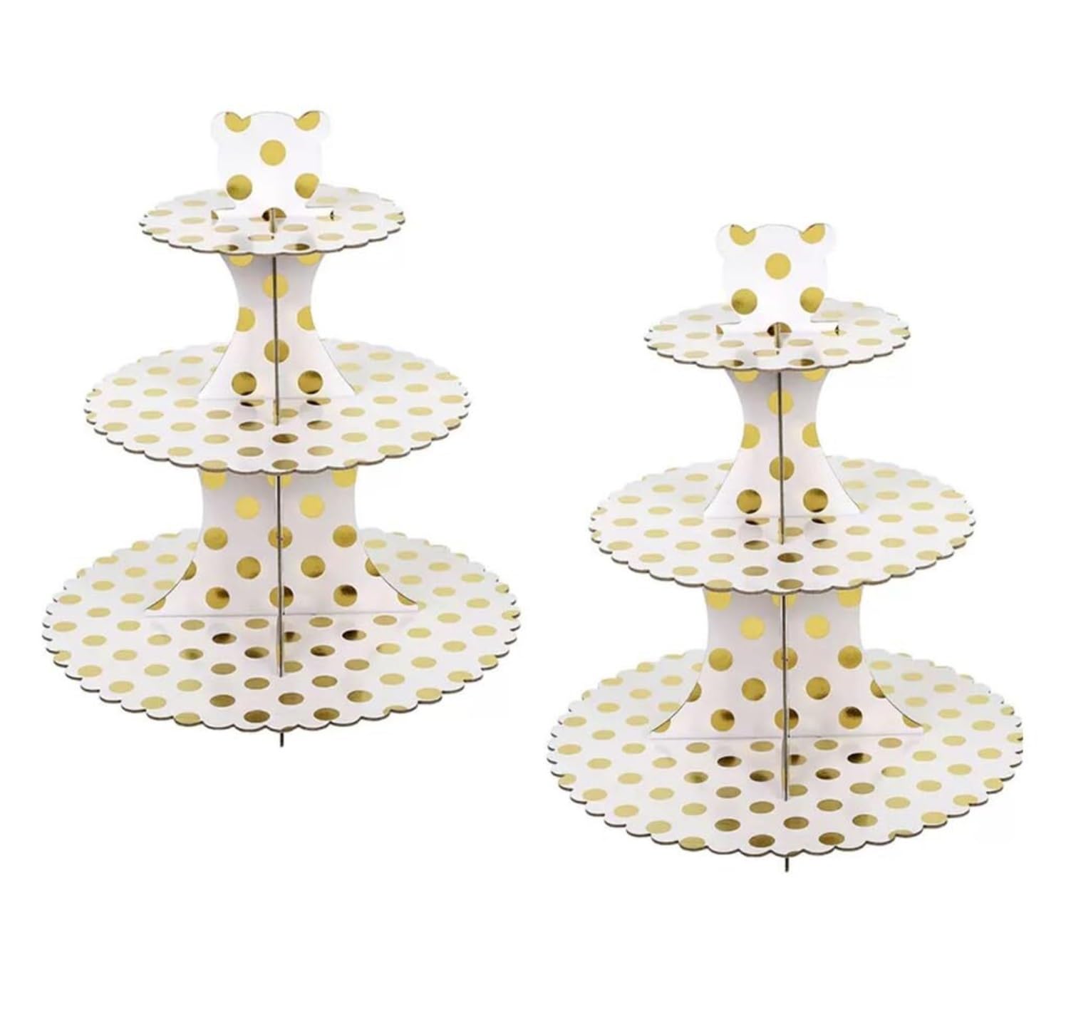 Présentoir à Desserts Lot De 2 Présentoirs À Gâteaux Ronds en Carton Fêtes et Pâtisseries