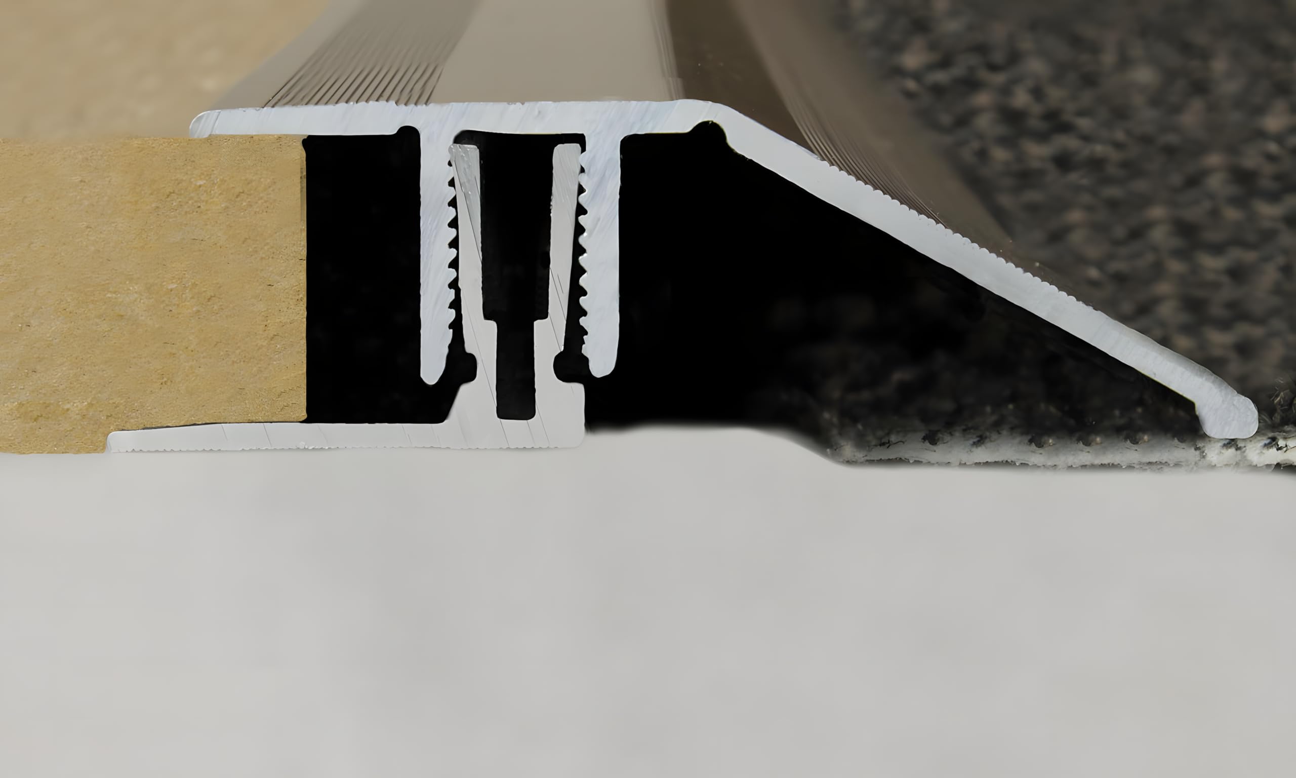 PROVISTON | Profilé de rattrapage| Alu | 50,5 x 15-24 x 1000 mm | Argent | Hauteur de rattrapage 15-24 mm | À visser | À clipser | Barre de seuil de rattrapage | 1 pièce