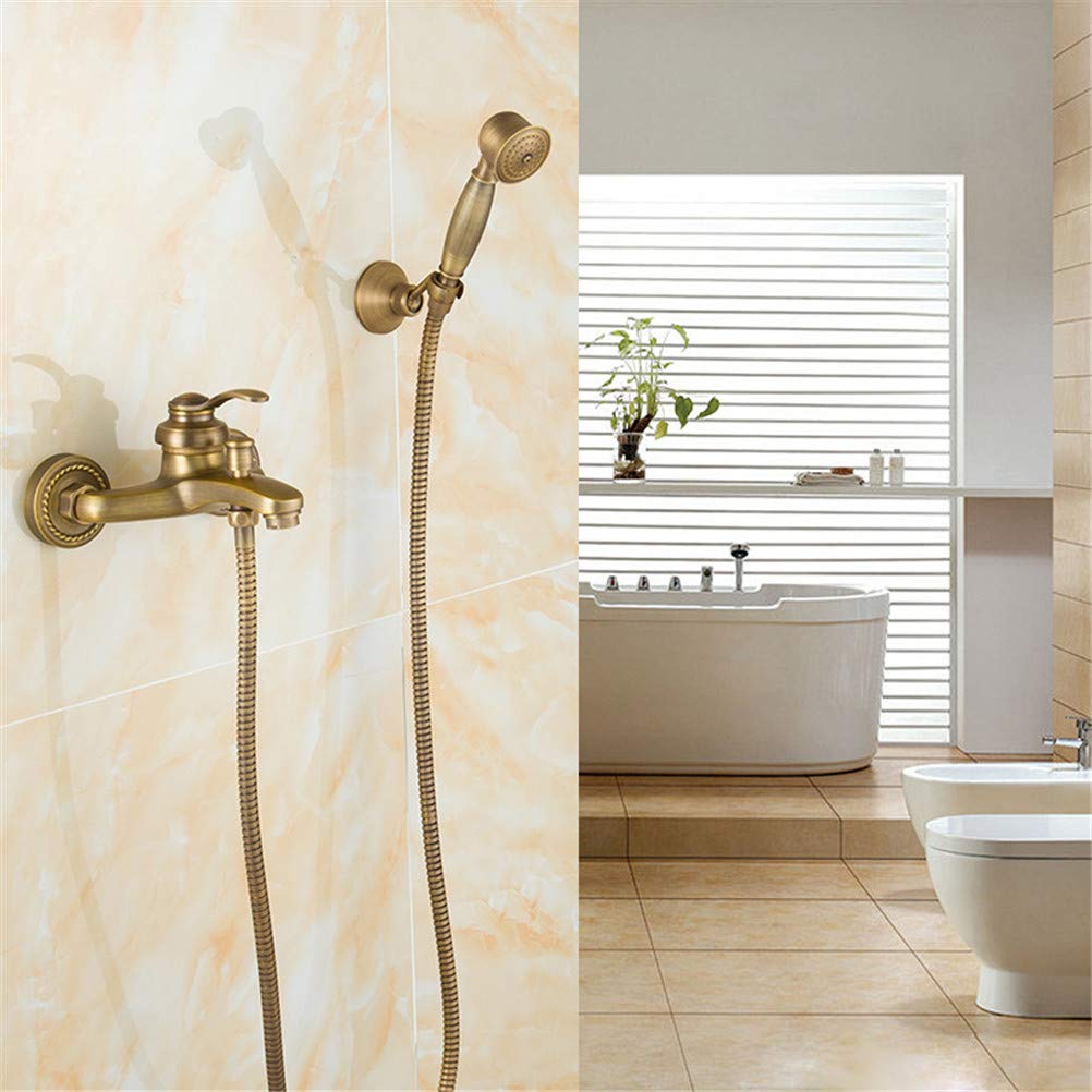 Robinet de douche antique en laiton massif de luxe pour salle de bains rétro