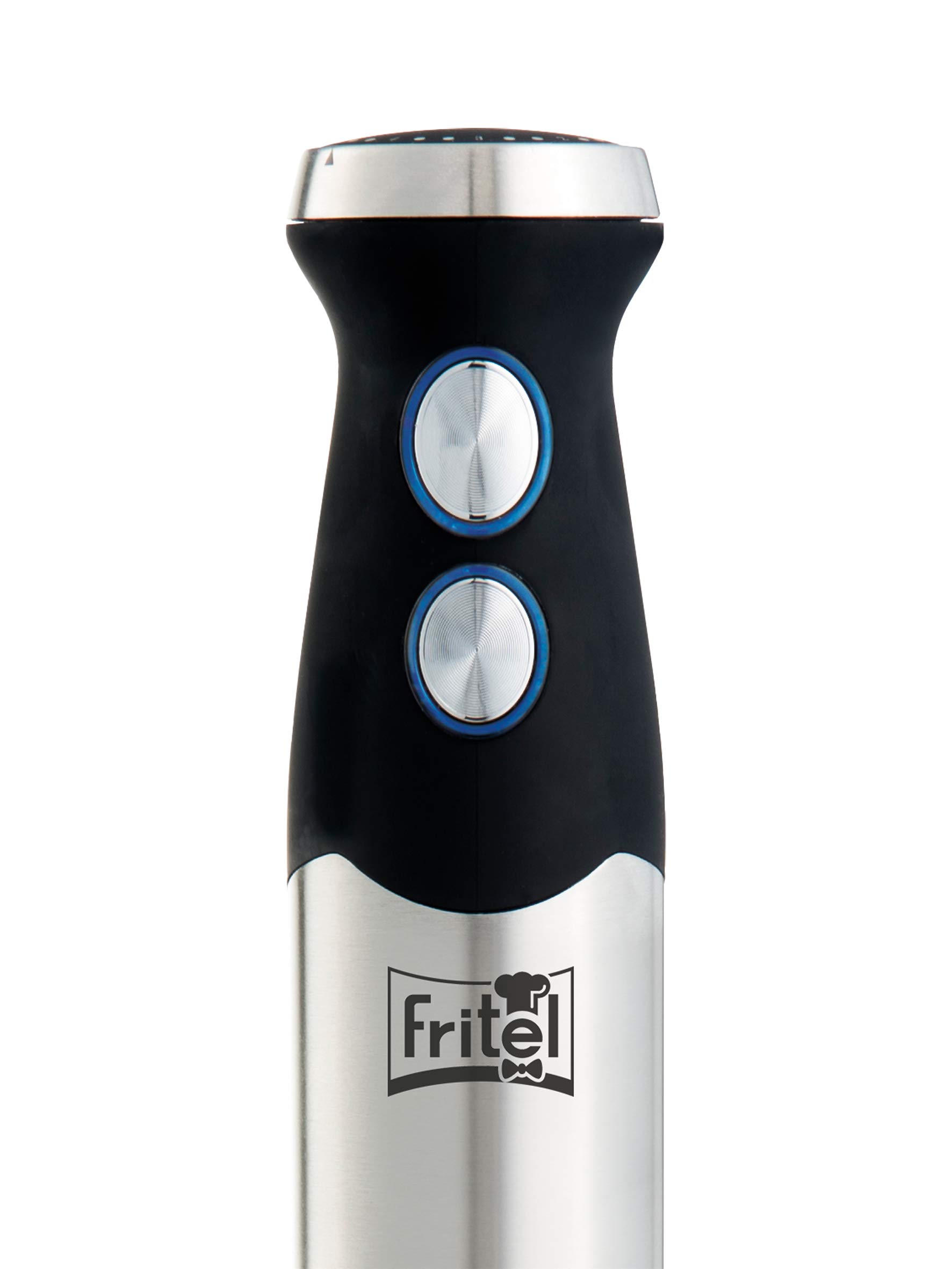 FRITEL Stabmixer HB 2870 – Stabmixerset/Handmixer mit Zubehör – 25 cm – 800 W – 6 Messer – 2 Geschwindigkeitsstufen + Zerkleinerer + Messbecher + 2 Rührbesen
