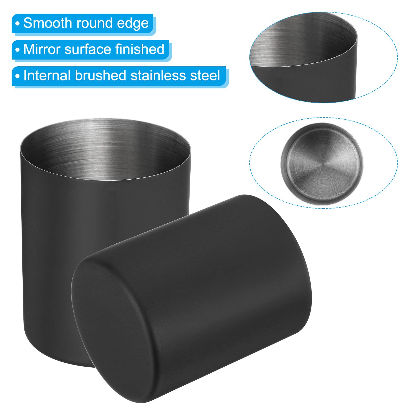 PATIKIL Pencil Holder, Pen Holder for Desk Stainless Steel Pencil Holders Cup Organizer Makeup Brush Holder for Desk Accessories Black - Image 4