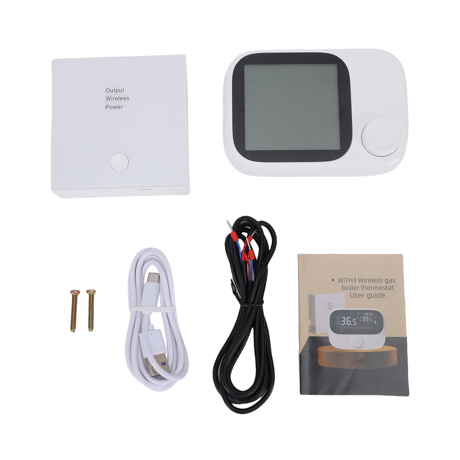 Fockety Intelligentes Thermostat für Zuhause, APP Steuerung, Sprachassistent, WiFi, Programmierbarer Digitaler Thermostat, Funktioniert mit Intelligentem Sensor, LCD Farbbildschirm, (White)