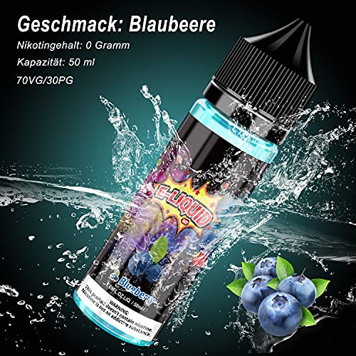 E Liquid ohne Nikotin, E-liquids 4 X 50 ml, E-Zigaretten Liquid Set 70VG/30PG Refill Electronic Cigarette, E liquid… – Bild 6