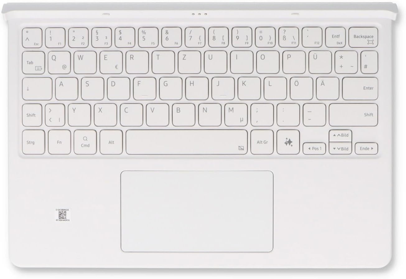 Samsung EF-DX725 Galaxy Tab S9 Tablet Case | Tab S9 FE with QWERTZ Keyboard and AI Button - Slim Two-Part Tablet Case - White