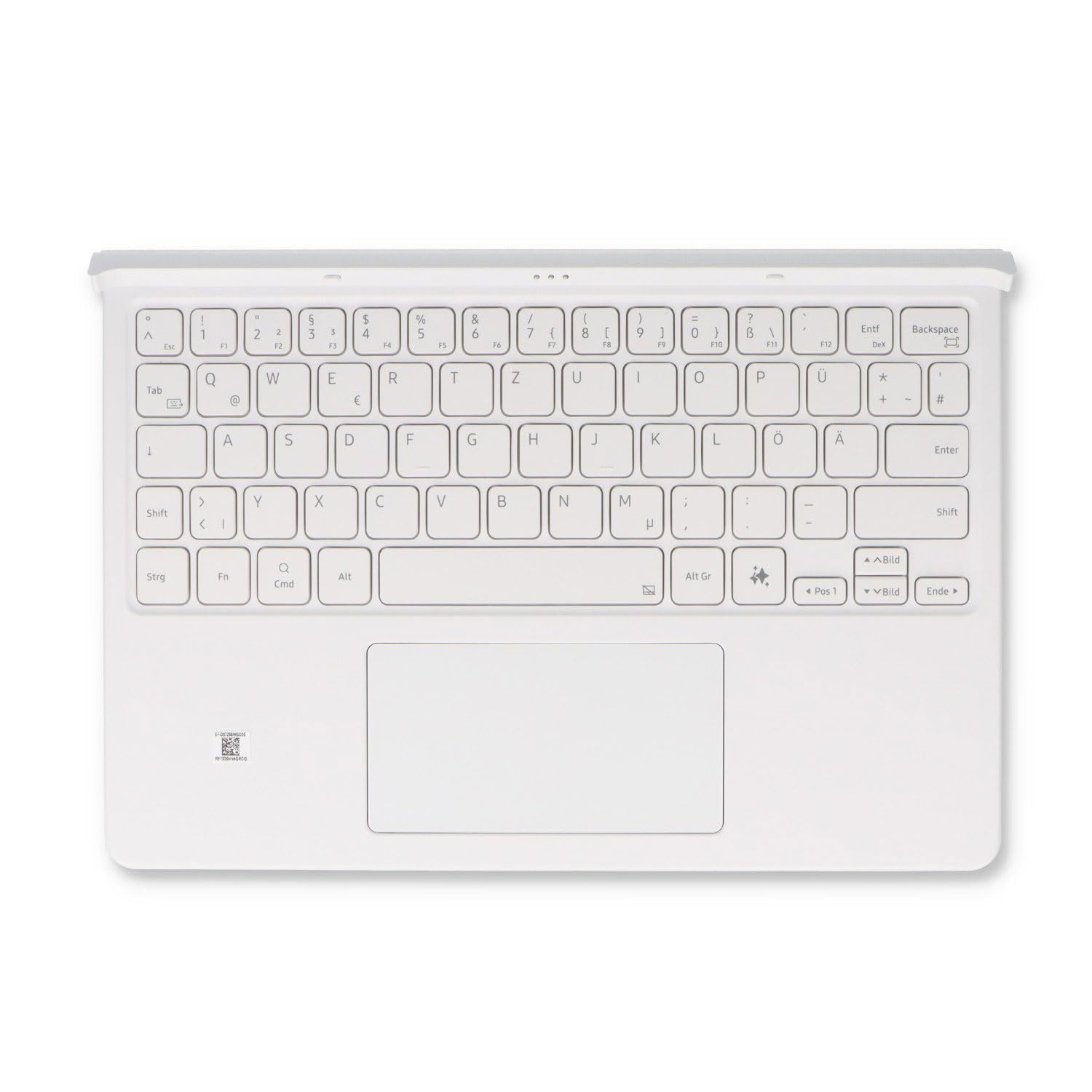 Samsung EF-DX725 Galaxy Tab S9 Tablet Case | Tab S9 FE with QWERTZ Keyboard and AI Button - Slim Two-Part Tablet Case - White