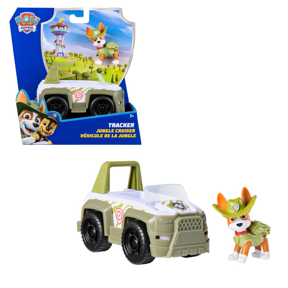 Paw Patrol Jungle Cruiser Tracker Action Figure Veicolo Fuoristrada Giocattolo 3+ Anni