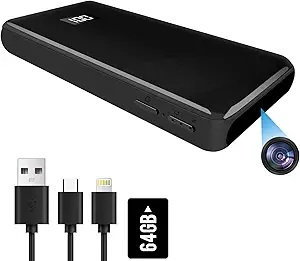 Spy Camera Hidden Camera 10000 mAh Spy Camera,Camaras Espias Ocultas,Secret House Camera,Mini Spy Camera,Nanny Cam With 2K（2560*1440P）Dual-Mode Night Vision Motion Activated Video Recording No WIFI