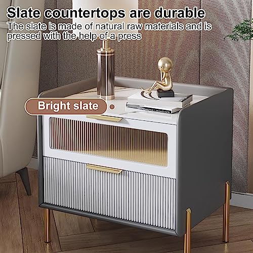 Table de chevet en bois de qualité, meuble orange robuste de 48 cm