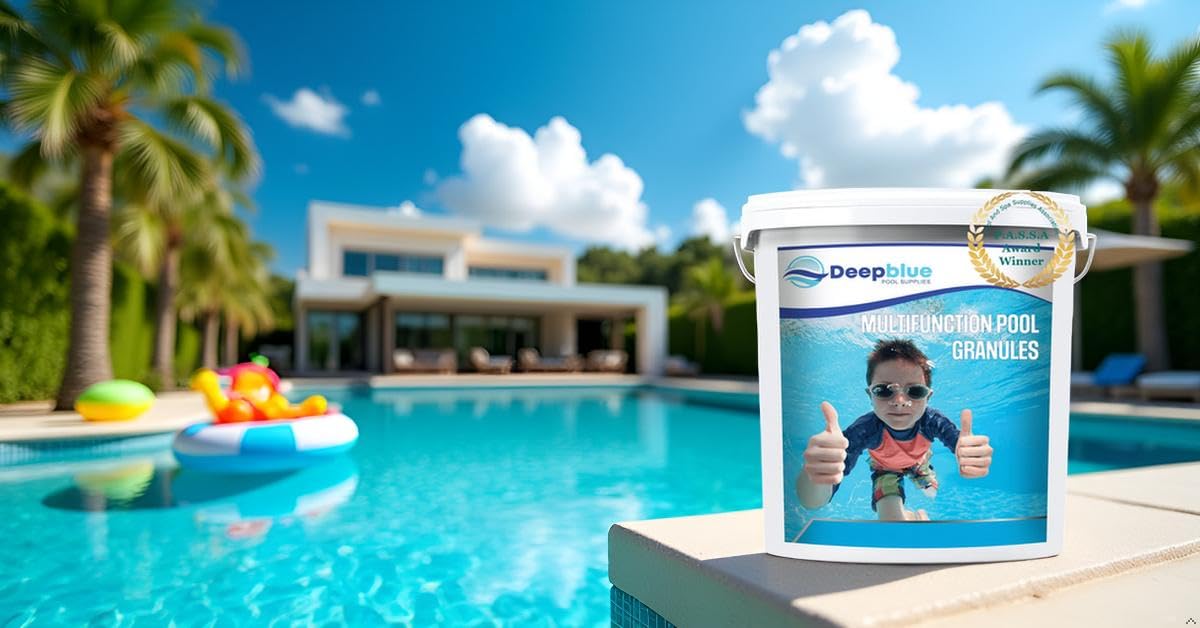 Deep Blue Gránulos multifunción para Piscina, Cloro, clarificador para el Cuidado del Agua, Tratamiento de bañera de hidromasaje, granulado, Fabricado en el Reino Unido, natación