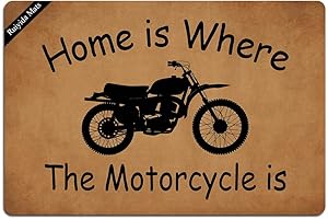 Unique Home Decor for Motorcycle Lovers: Motorcycle Mat - Home is Where The Motorcycle is