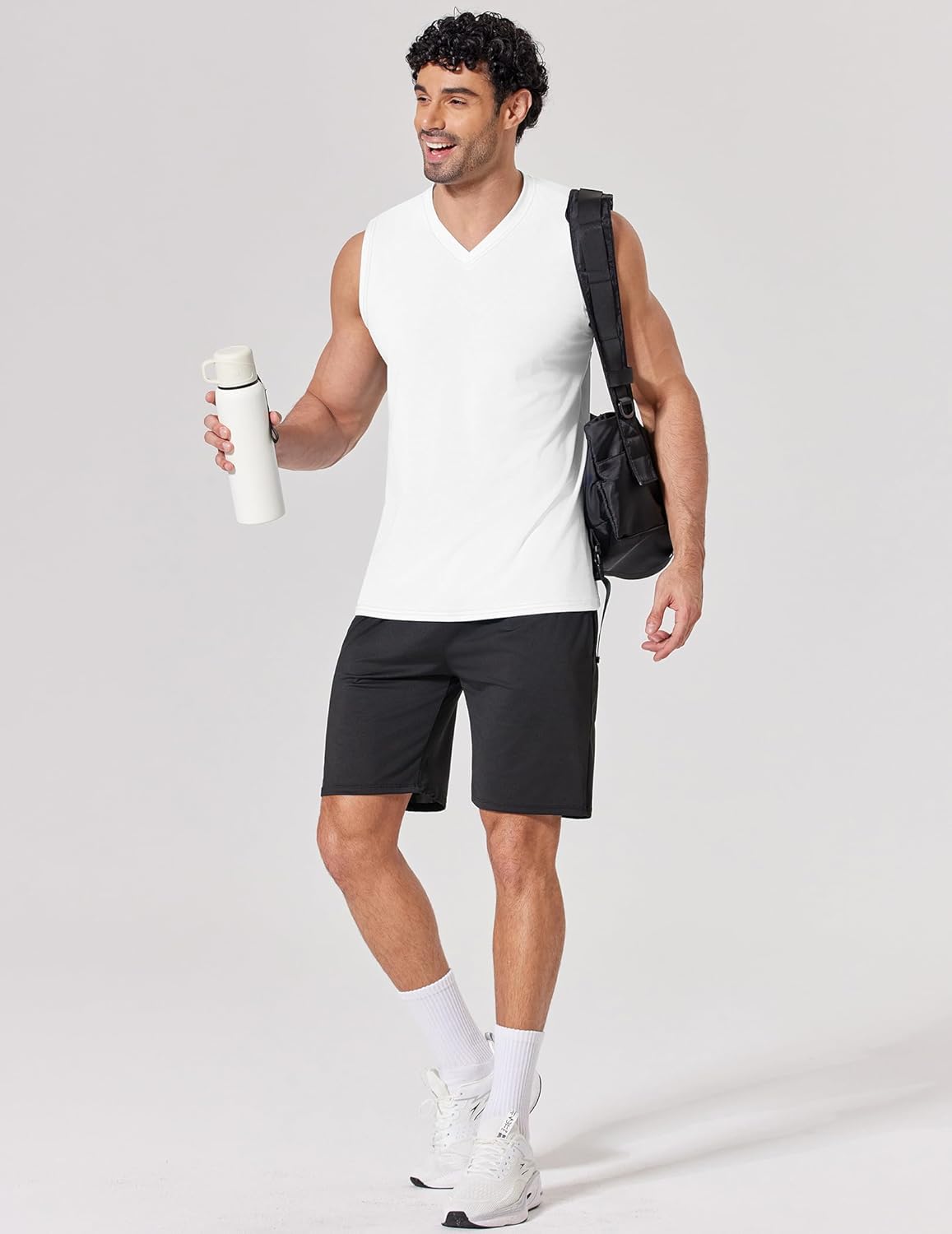 COOFANDY Men's Workout Tank Tops V Neck Sleeveless Shirts Quick Dry Athletic Gym Muscle T Shirt Lightweight Soft Tee - Image 4