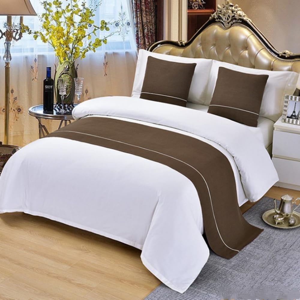 Janmeyo Brown Bed Runner Bed Runners Modern Simple Bed Scarves Soft Bed Throws Protection King Size Bed And Breakfast Bedspread Hotel And Guesthouse Decoration Bed End Towel-||50X210cm(1.5M Bed)