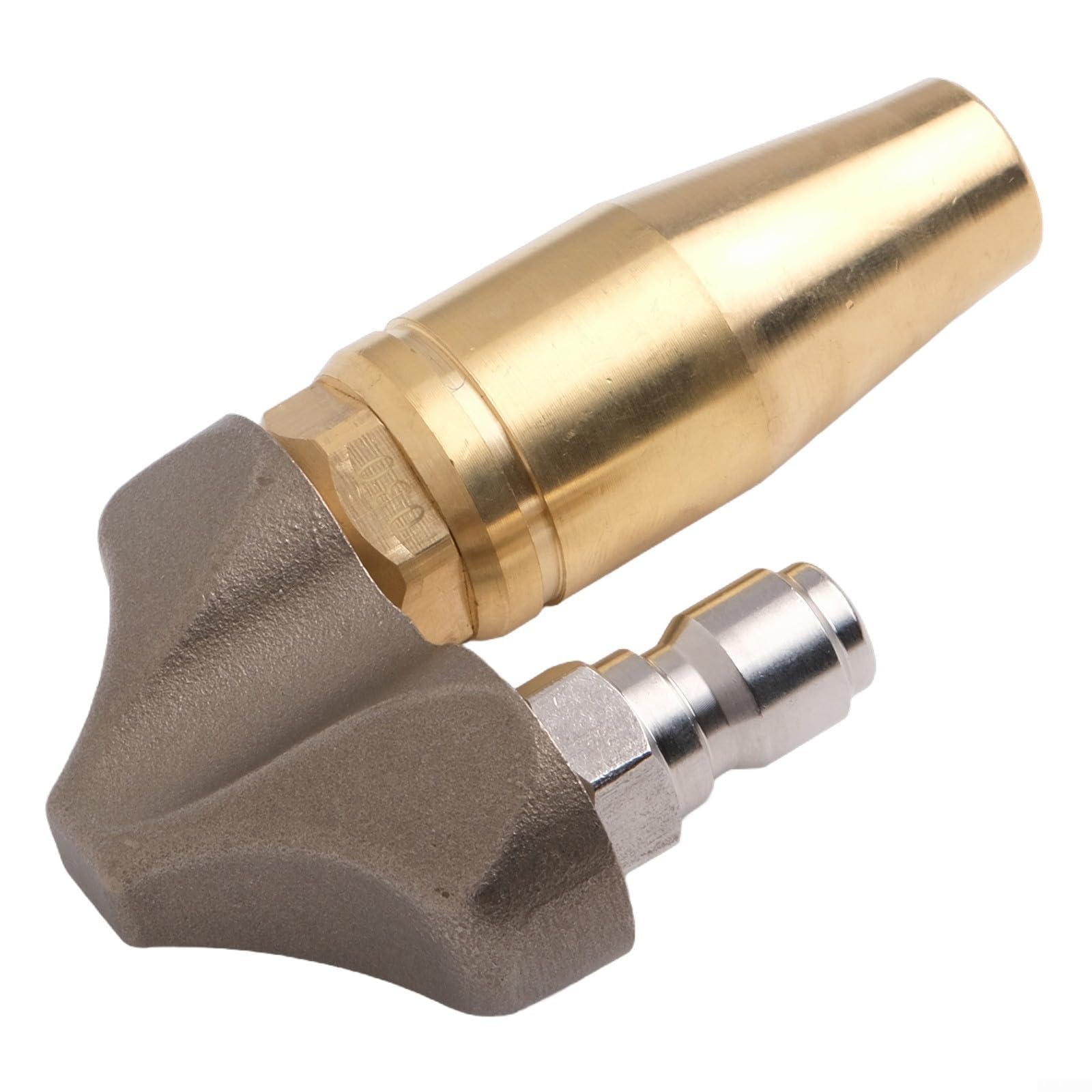 Boquilla de inyección inversa de acero inoxidable de 3/8 pulgadas, presión de limpiador de drenaje giratoria de 3000 PSI para lavadora, resistente a altas temperaturas