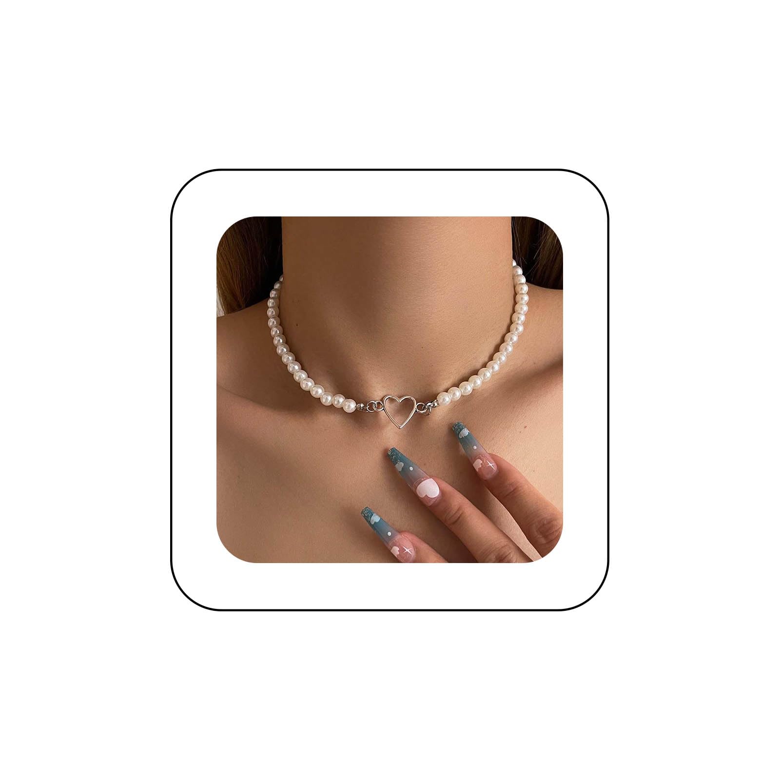 Yienate Collier Tour De Cou Boho Perles Artificielles Vintage