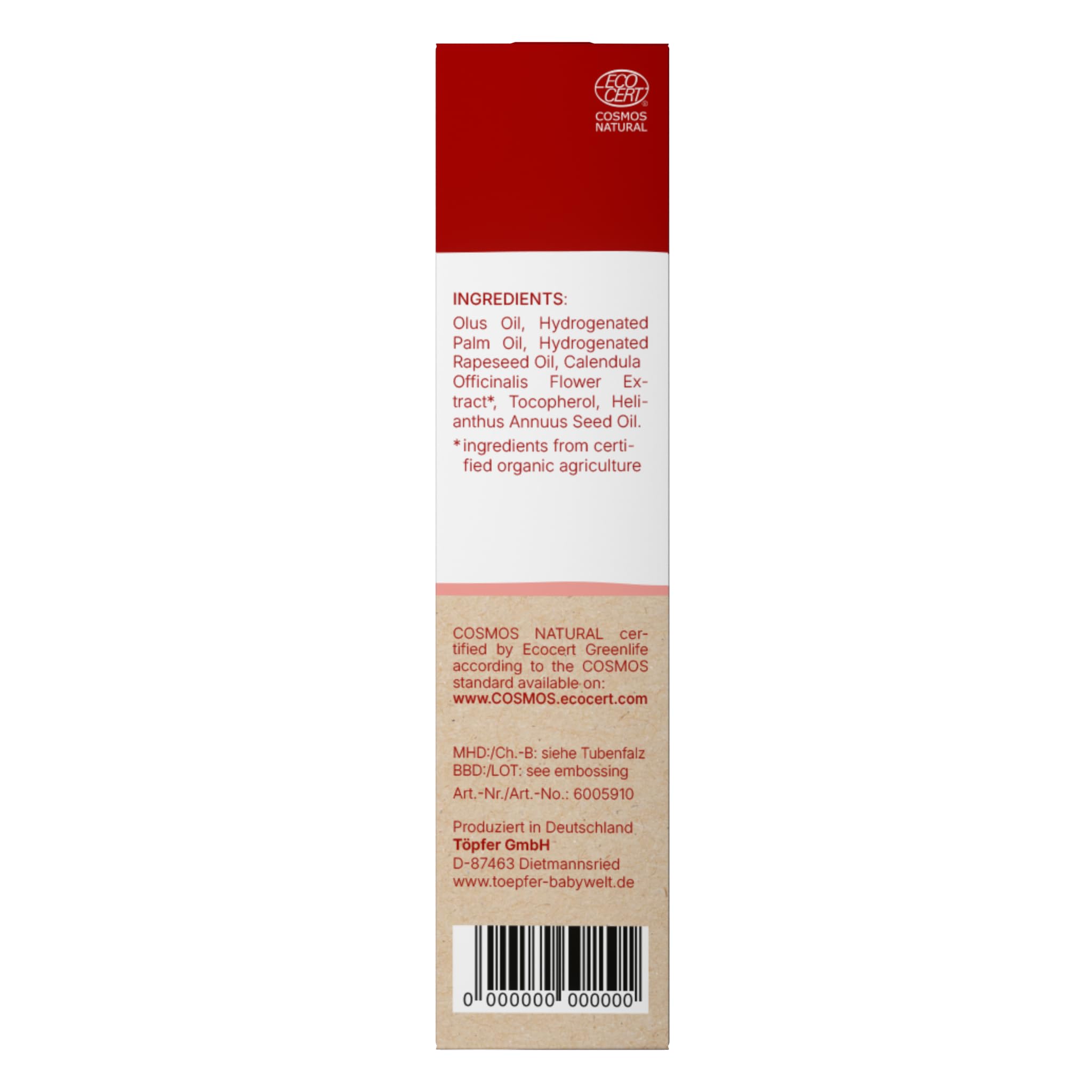 Töpfer Mamacare Brustwarzensalbe – pflegende Creme für die Stillzeit – mit Bio-Ringelblume – ohne Lanolin & parfümfrei – 6x25ml