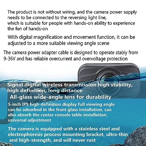 image for YIMU Digital Wireless Transmission reversing Camera kit, 5 inch HD IPS