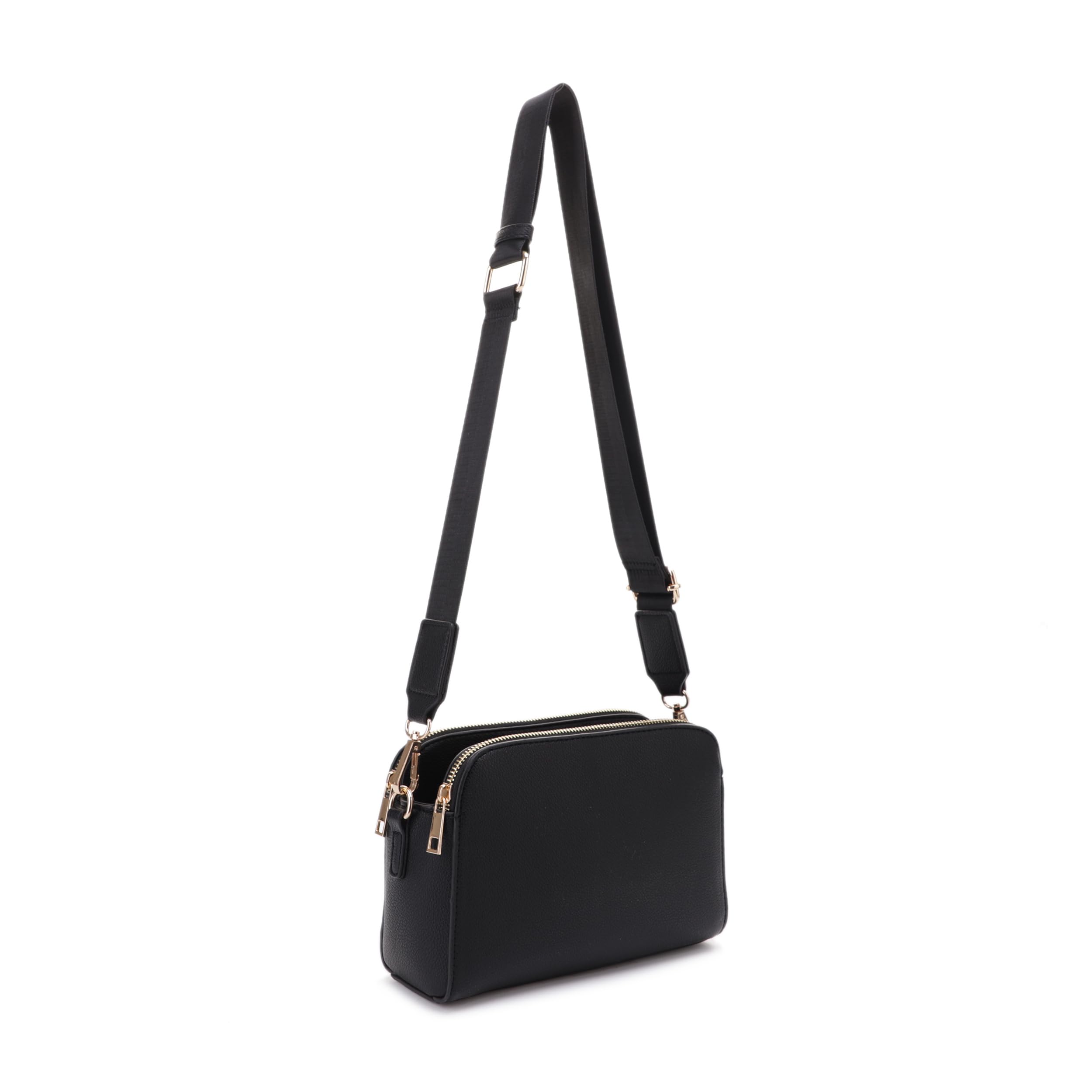 JESSIE & JAMES Triple Zip Crossbody Concealed Carry Bag Small Crossbody Camera Bag Purse with Wide Shoulder Strap