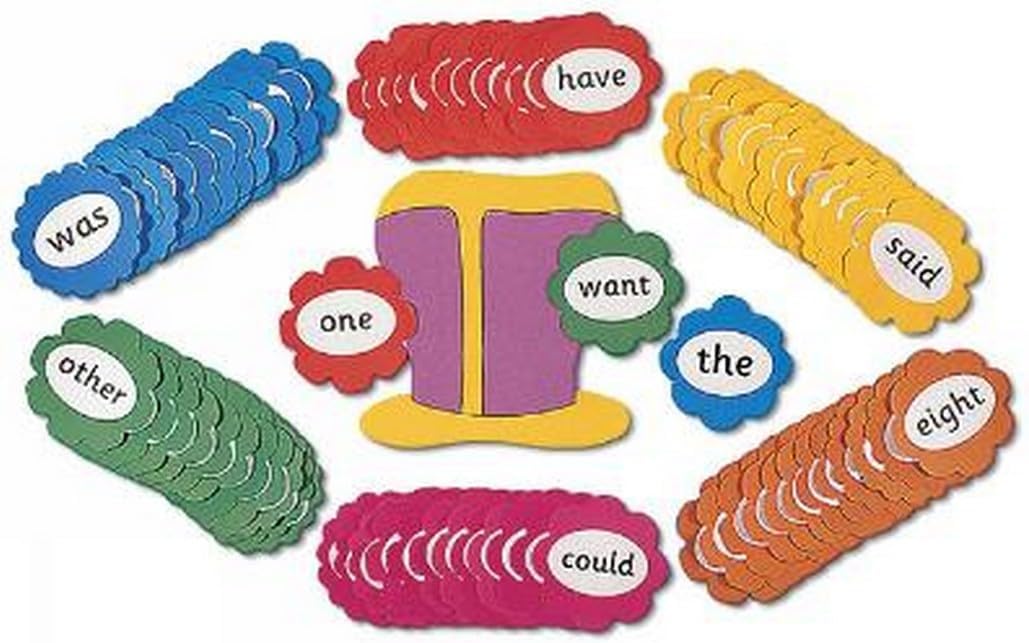 Jolly Phonics Tricky Word Wall Flowers: In Precursive Letters
