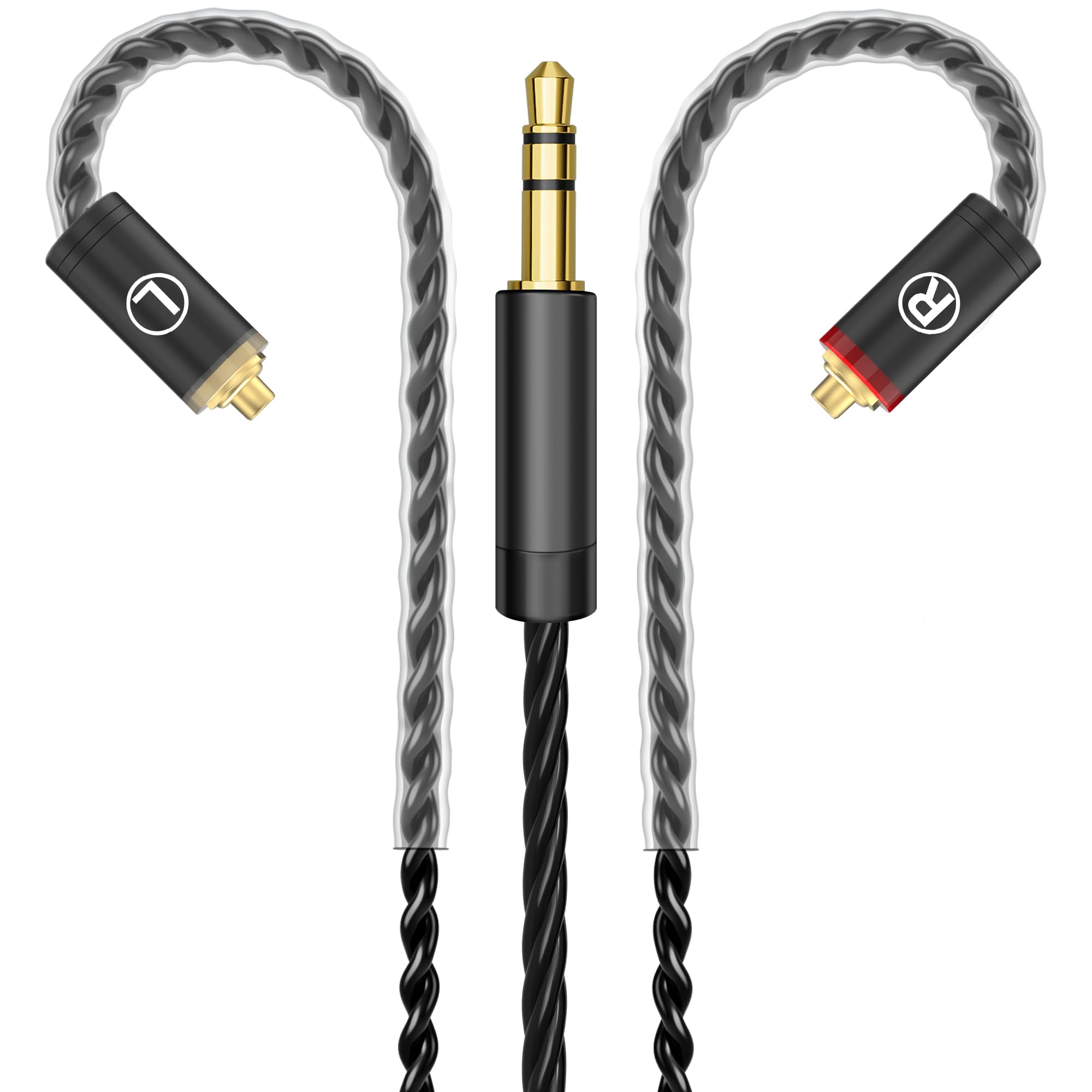 Audiovance Premium HiFi IEM Cable - Silver-Plated 3.5mm to MMCX Cord, Lossless-Sound in-Ear Monitor Cables for Vibes 201/202, Shure SE215/315/425/535/