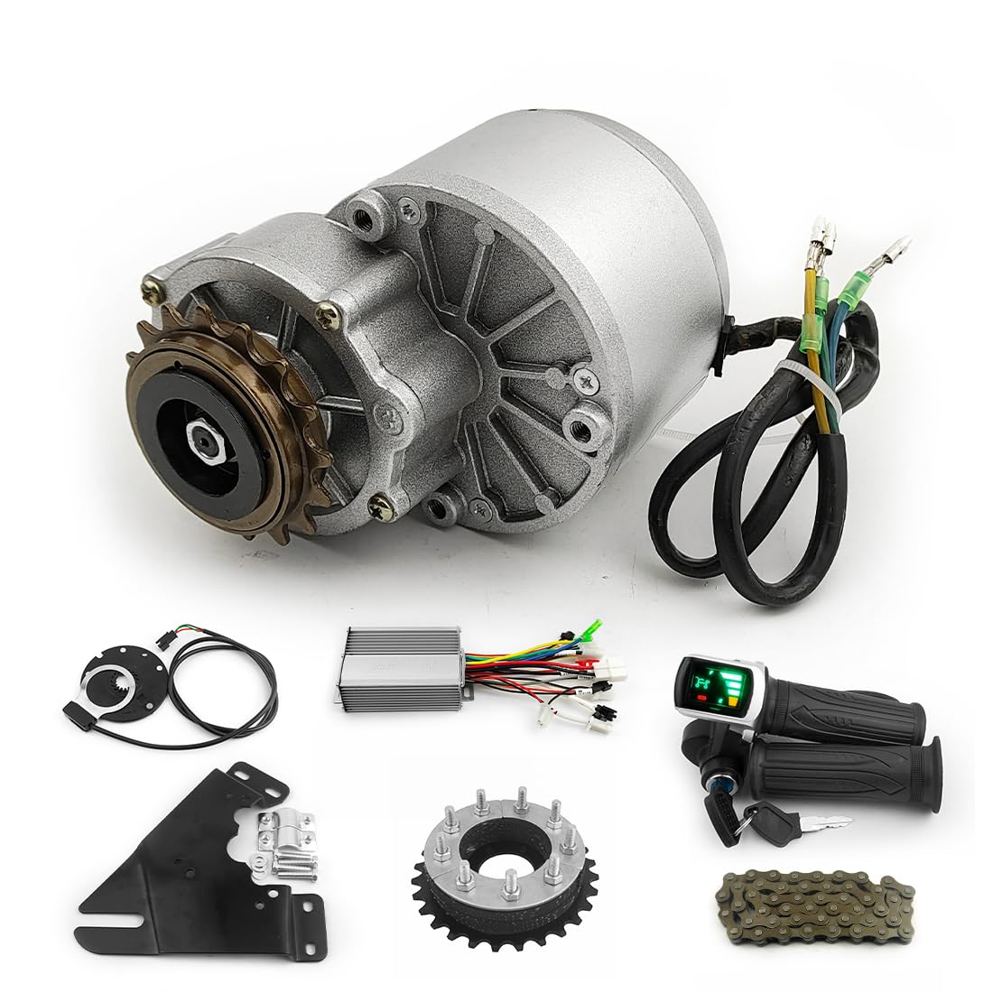 L-faster DIY 250 W 350 W solución barata radios engranaje piñón PAS lado izquierdo cadena motor sin escobillas para bicicleta eléctrica