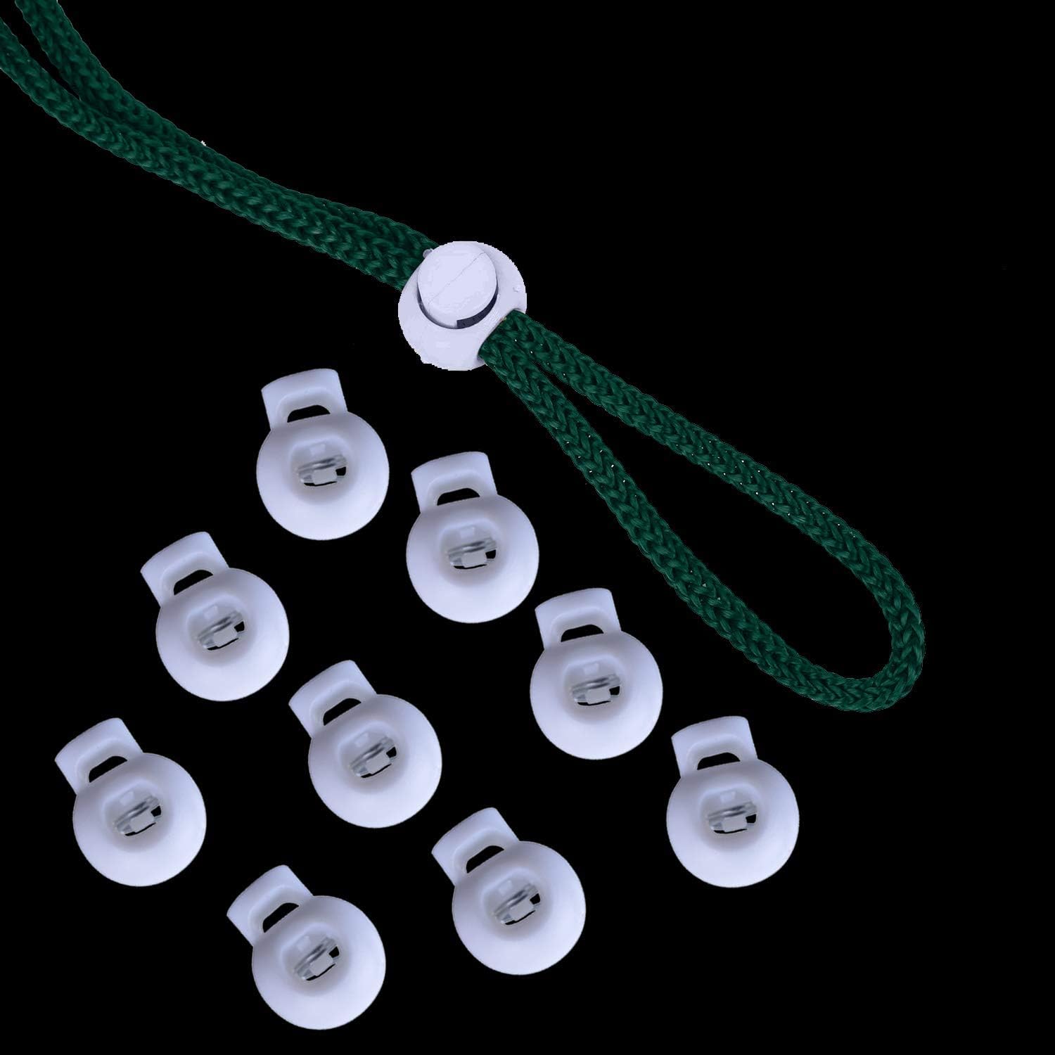 25 pz Plastica Nero/Trasparente Toggle Chiusura A Molla di Arresto Foro Singolo Cavo di Corda Serrature Per Paracord Indumento Laccio Corda parti  15