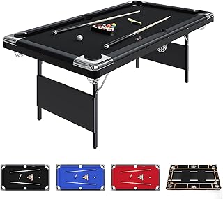 GarveeLife 7 Foot Pool Table, Portable Billiards Tables, Folding Pool Table Includes Full Set of Billiard Balls, 2 Cue Sticks, Chalk & Felt Brush for Family Game Room