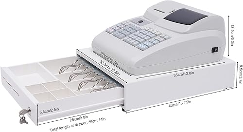 Miniatura 2 de Caja de cajón de caja registradora electrónica, sistema POS electrónico, caja registradora electrónica, con 47 llaves 6 LED digital para puntos de