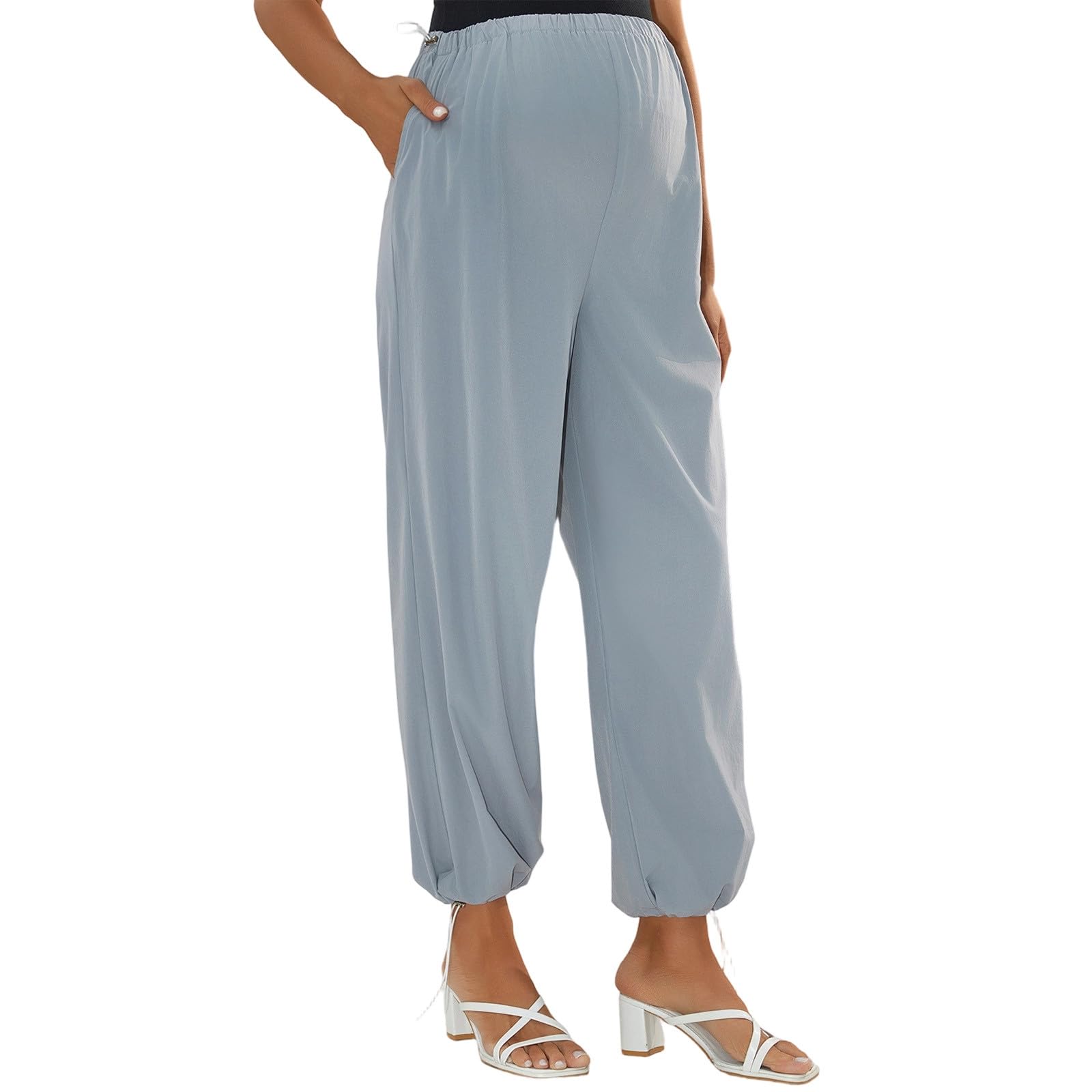 Umstandshose Elegant Damen Große Größen Elastiscmit Elastischem Taschenh Damen Umstandsmode Hosen Schwangerschaft Locker Lässig Casual Sport Trousers