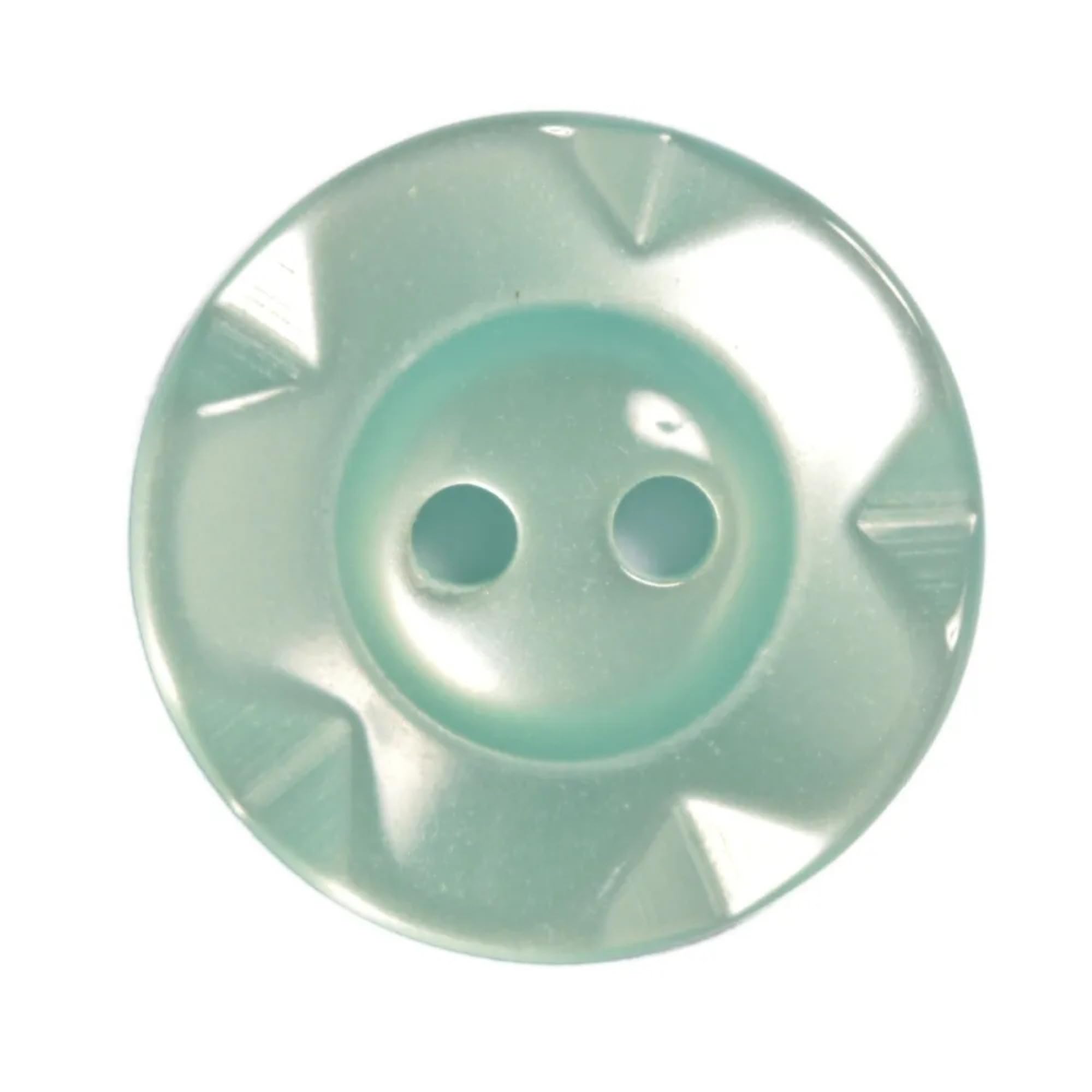 Fruit Gum Baby Buttons, 2 Hole Dished Polyester Buttons, Aqua 16mm (26L), 10 Buttons per Pack, Ideal for Baby Clothing Crafts