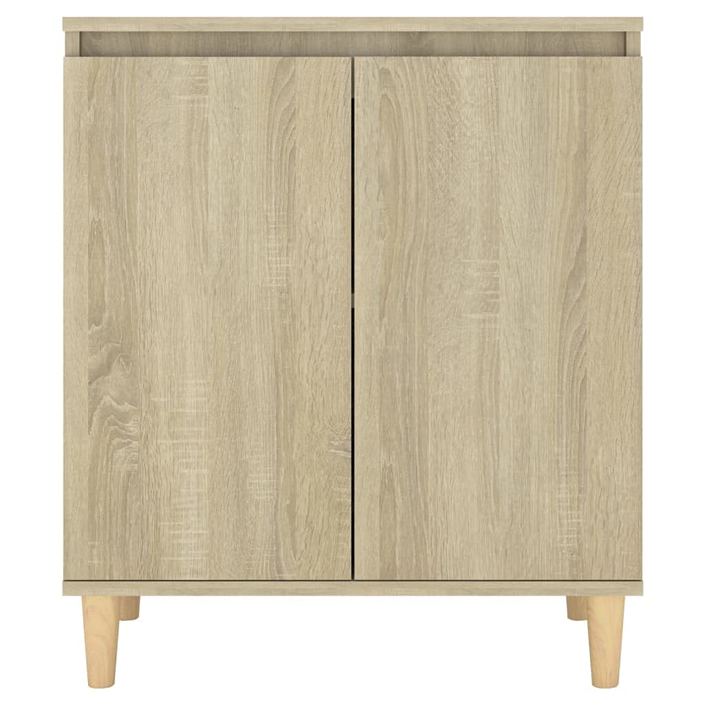 vidaXL Buffet avec Pieds en Bois Armoire Latérale Meuble de Rangement Armoire de Rangement Maison Intérieur Chêne Sonoma 60x35x70 cm Aggloméré