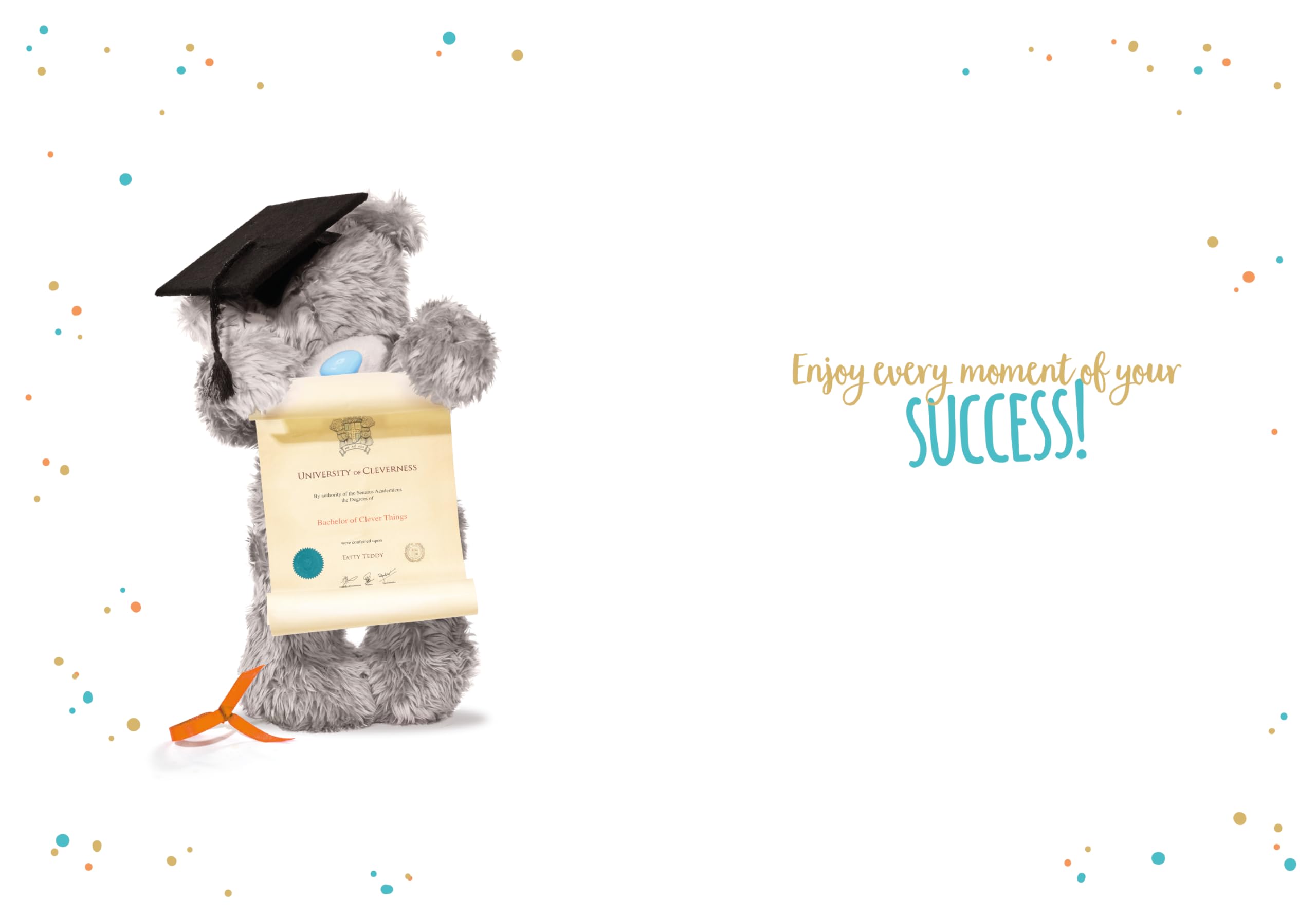 Me to You Bear Tatty Teddy Photo Finish Congratulations on Your Graduation kartka z życzeniami z okazji ukończenia szkoły, biała, ASS93005