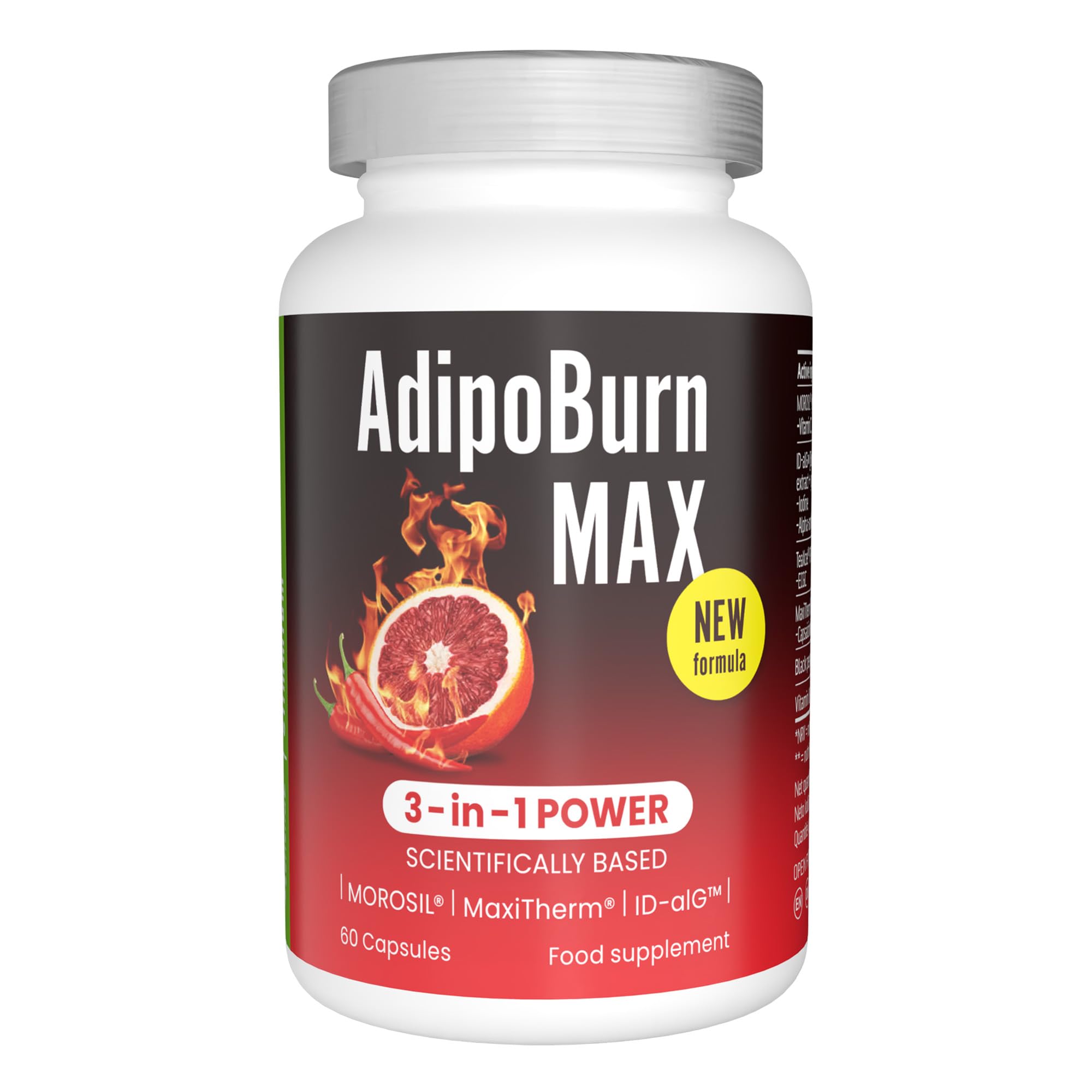 Morosil 400 mg, Alga bruna, Vitamina C, Iodio, Tè verde, Pepe di cayenna, Vitamina B6 - Slimmium AdipoBurn MAX, 60 capsule di Sensilab