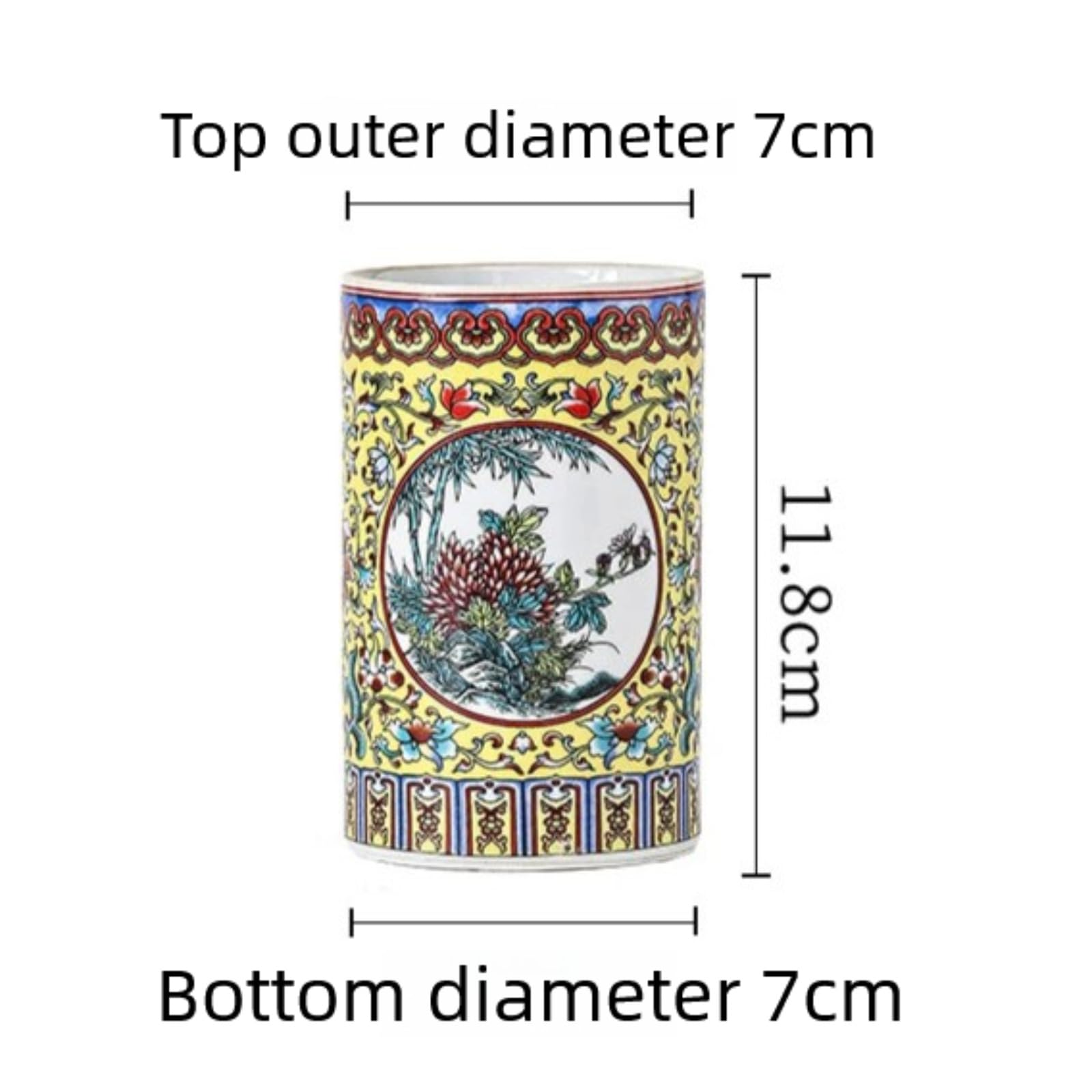 Pot à crayons en céramique style antique en porcelaine 11,8 cm 11,7 cm