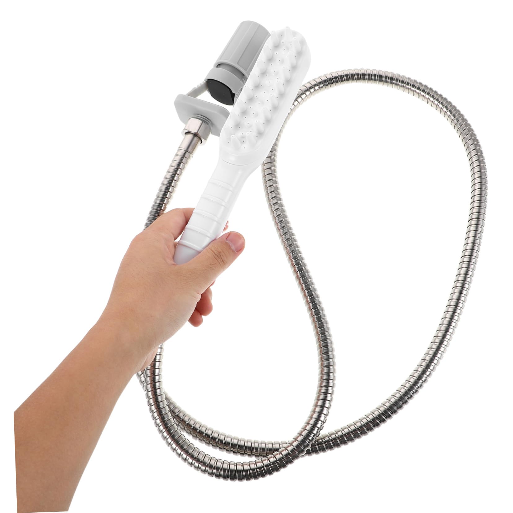TOYANDONA Douchette Bain pour Chien Chat avec Brosse Massage Jet Eau Haute Pression Outil de Toilette Intérieur Extérieur Nettoyage Complet