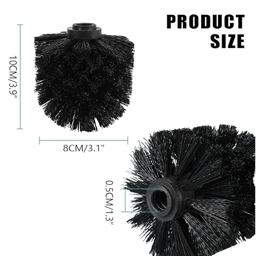 4PCS Toilet Brush Replacement Head Cleaning Tool,Toilet Bowl Brush Head Replacement with Sturdy Stiff Bristles for Bathroom (Black) - Thumbnail 2