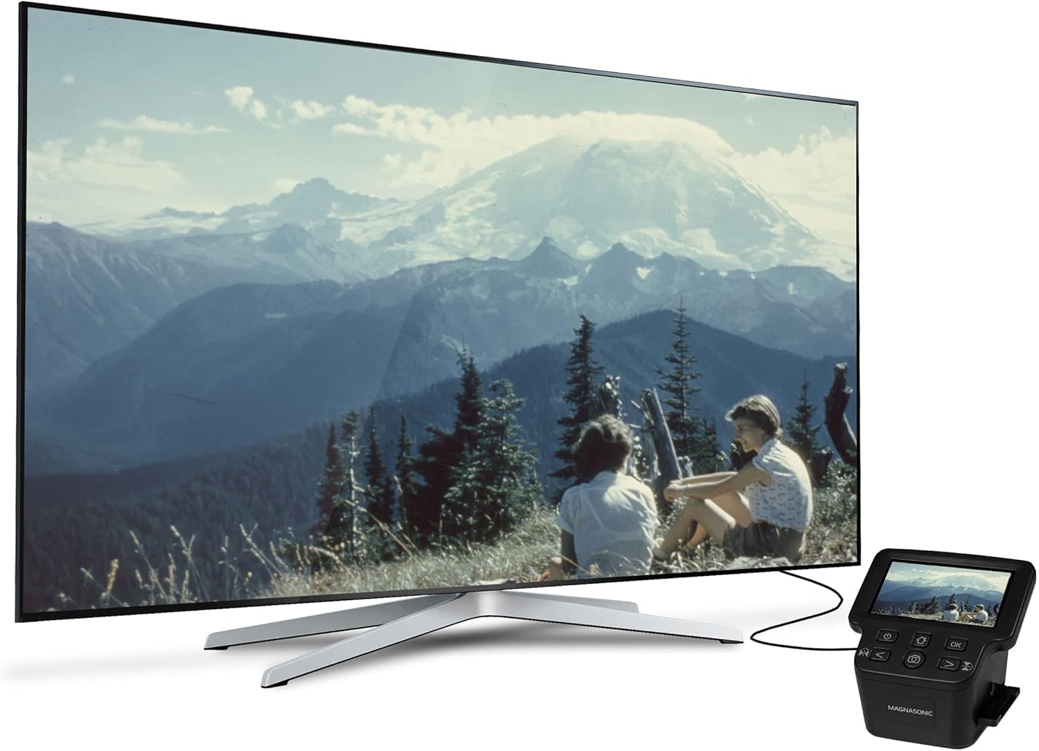 Magnasonic Numériseur de Films Tout-en-Un 24MP avec Grand Écran 5" et HDMI, Convertit Les Films 35mm/126/110/Super 8 et Les Diapositives 135/126/110 en Photos Numériques, Mémoire Intégrée (FS71)
